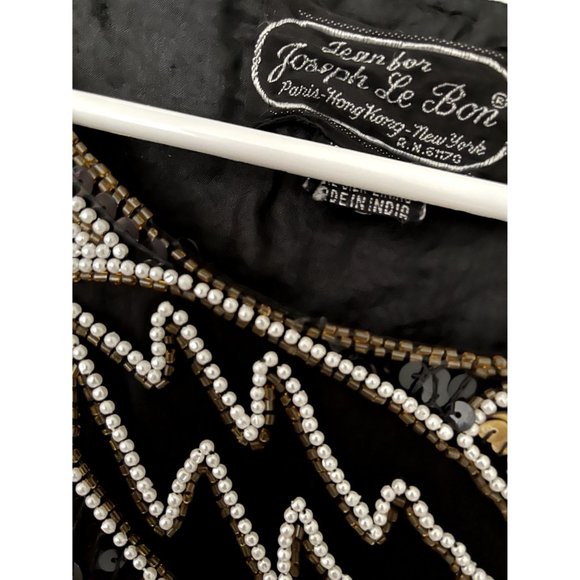 VTG Jean for Joseph Le Bon Black Sequin Silk Top Medium - Picture 5 of 5